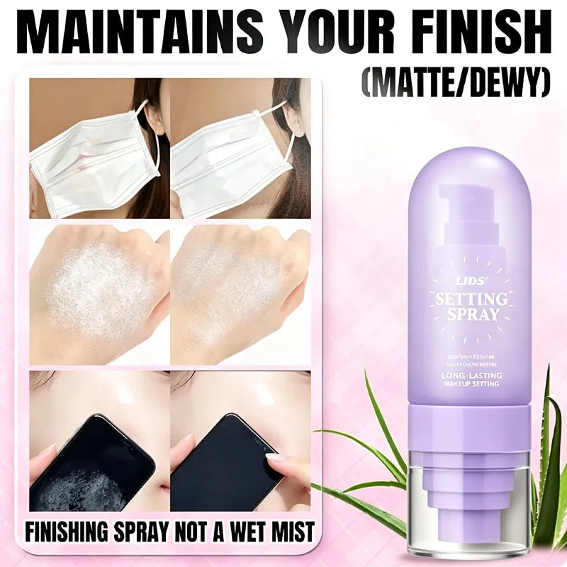 24-Hour Long Lasting Setting Spray, Makeup Setting Spray 55ml, Hydrating Moisturizing Long Lasting Fixing Spray, Gentle No Irritation Makeup Fixer For All Skin Types.
