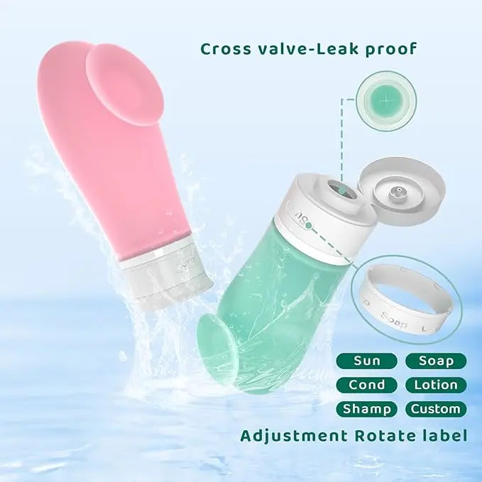 Travel Bottles Set 14 Pcs Leak Proof Kit With Suction Cup TSA Approved