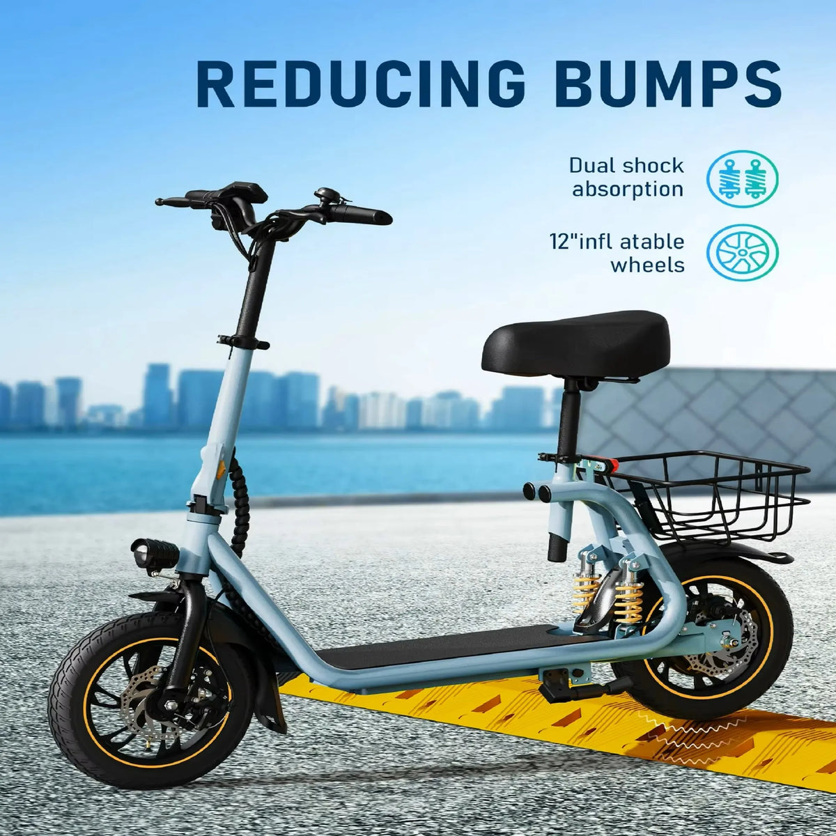 GYROSHOES Pet Friendly Electric Scooter With Seat And Dual Suspension