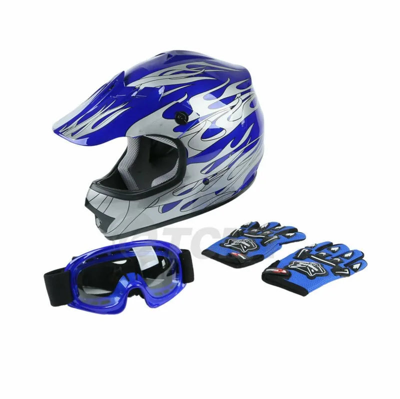 TCMT DOT Youth Full Face Motorcycle Helmet Offroad Street Gear