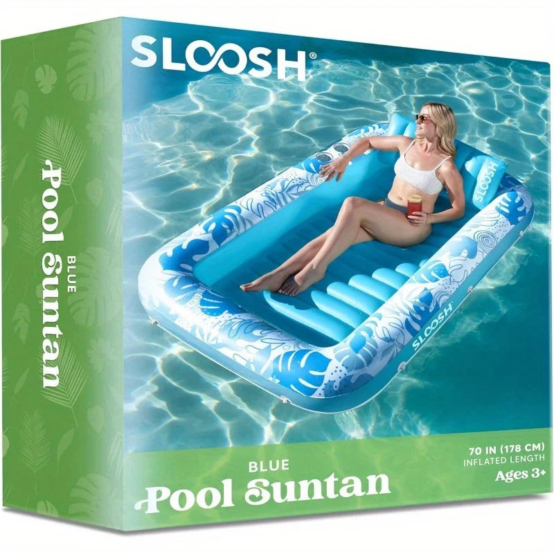 Joyfy 4 In 1 Suntan Pool Floats With Headrest And Drink Holders
