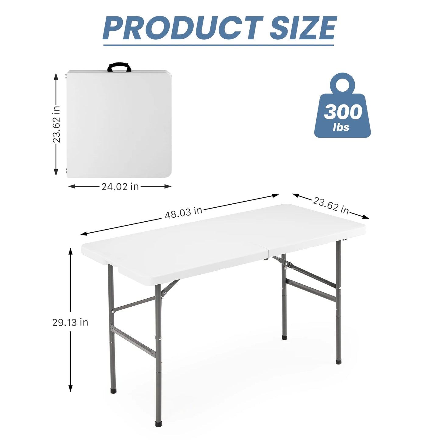 JHK Portable Folding Camping Table With Carry Handle Safety Lock