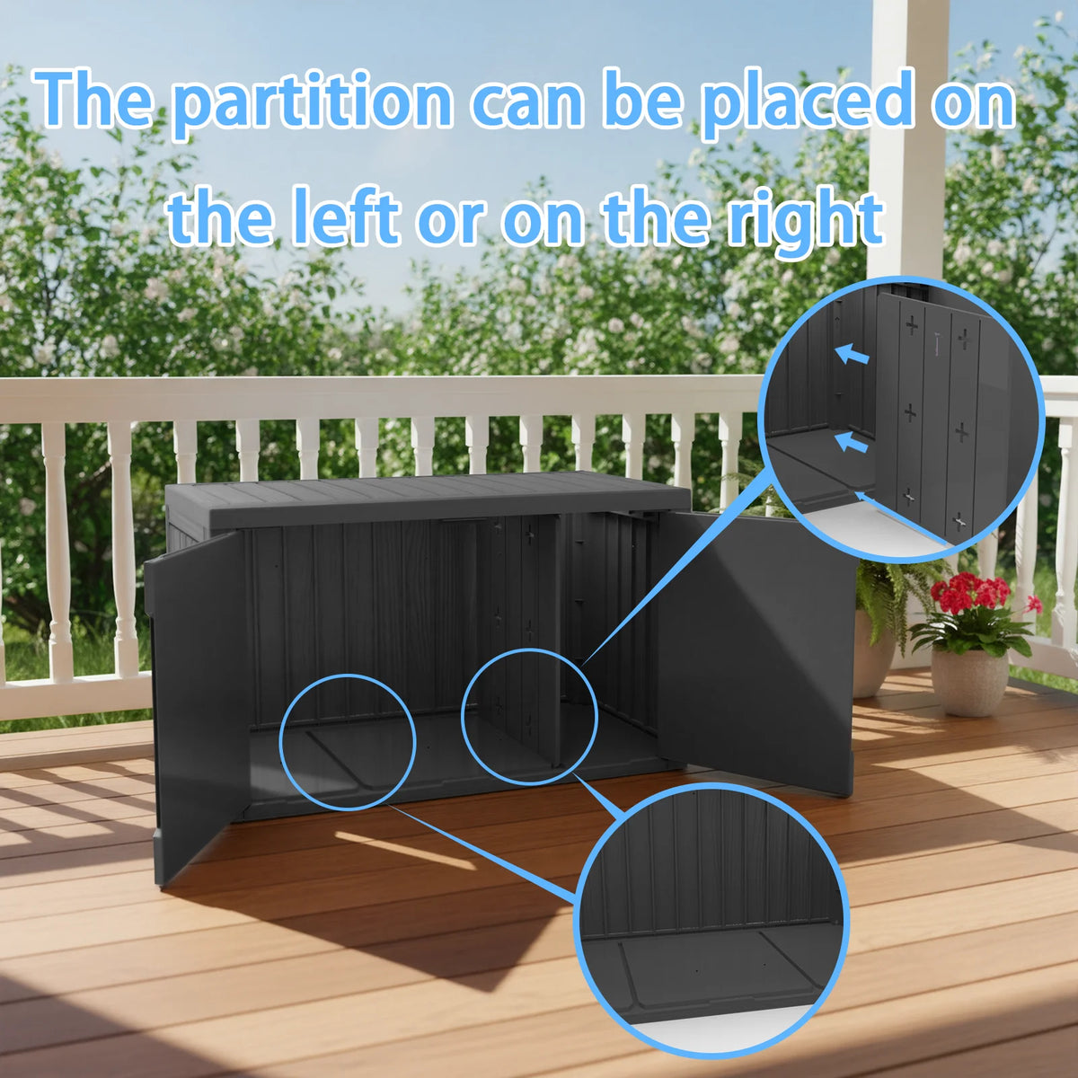 Hidden Resin Cat House With Double Doors And Lounge Top