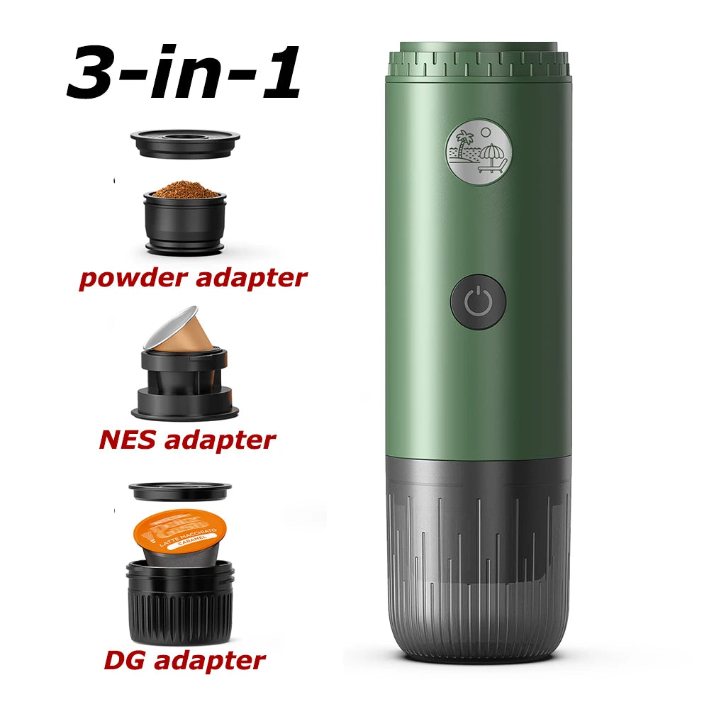 Portable 2-In-1 and 3-In-1 Capsule and Ground Coffee Maker