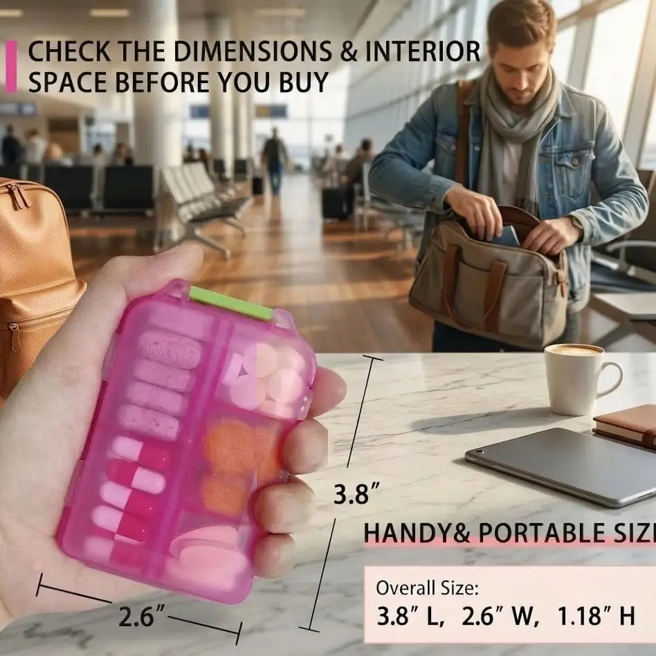 Portable 7 Day Pill Organizer With 161 Medicine Labels
