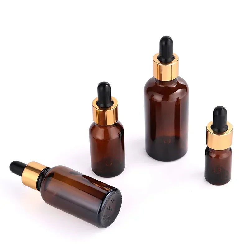 Brown Glass Dropper Bottles 30ml 50ml Refillable For Essential Oils