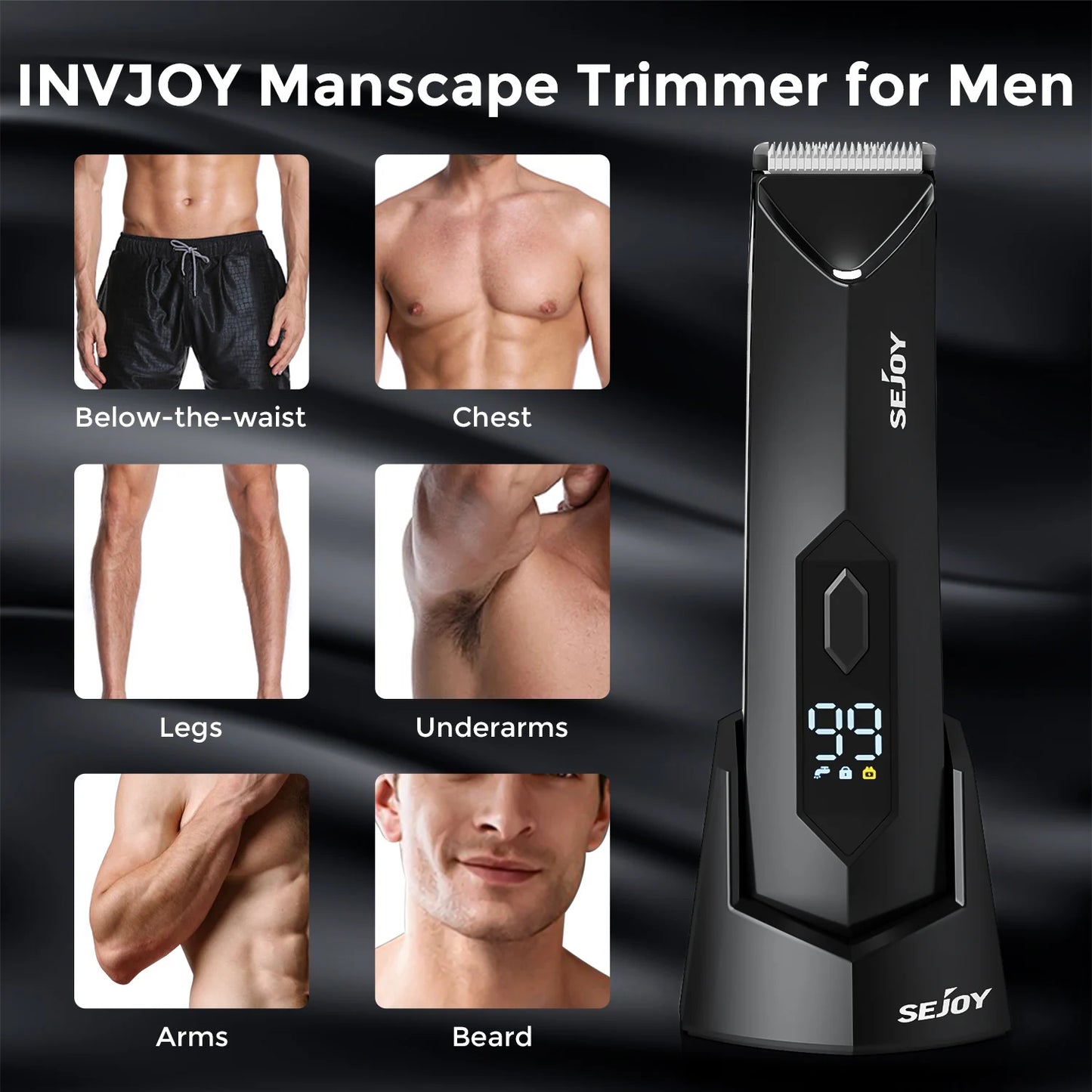 SEJOY Body Hair Trimmer for Men Waterproof Rechargeable Groomer