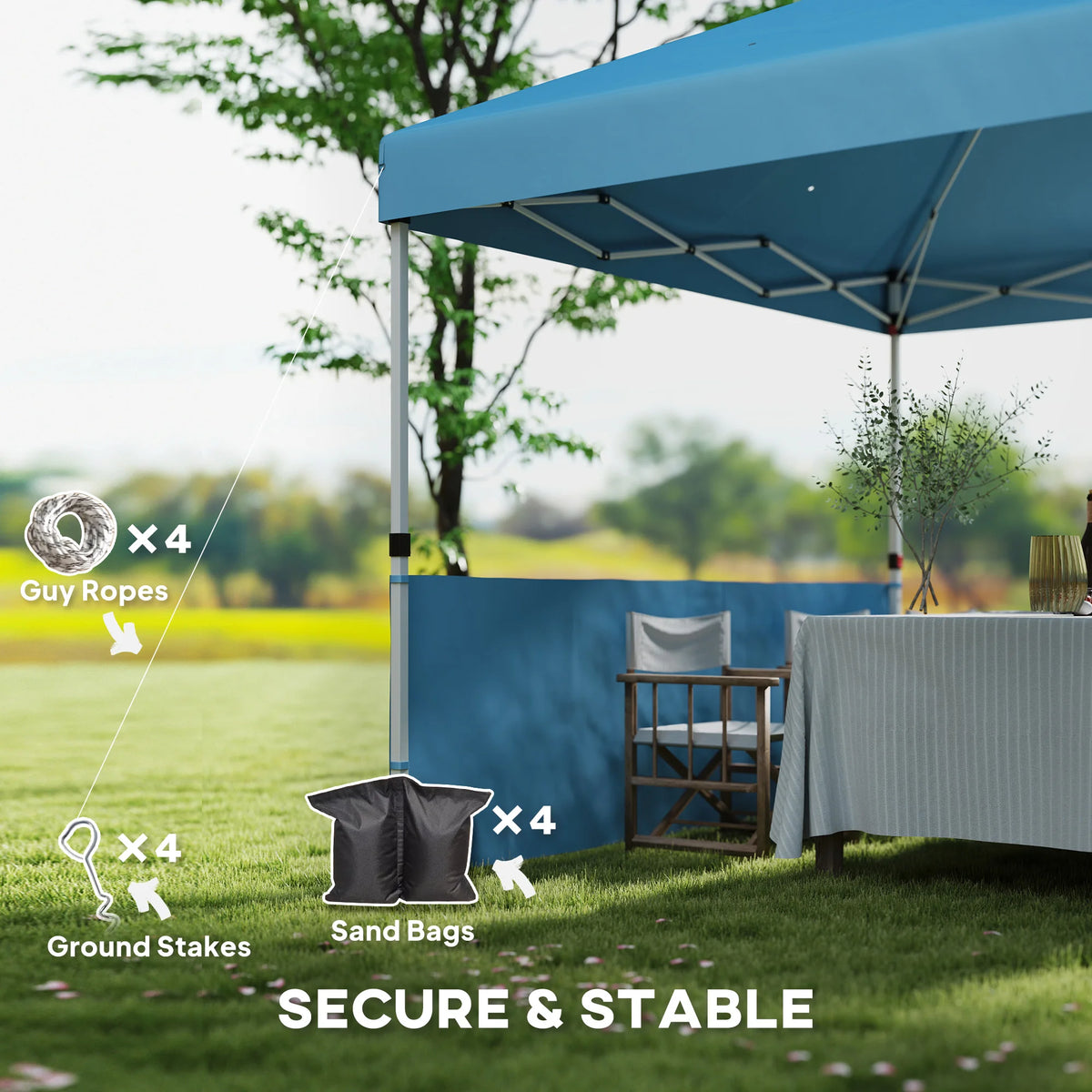 Pop Up Outdoor Gazebo Canopy Tent With Half Sidewalls