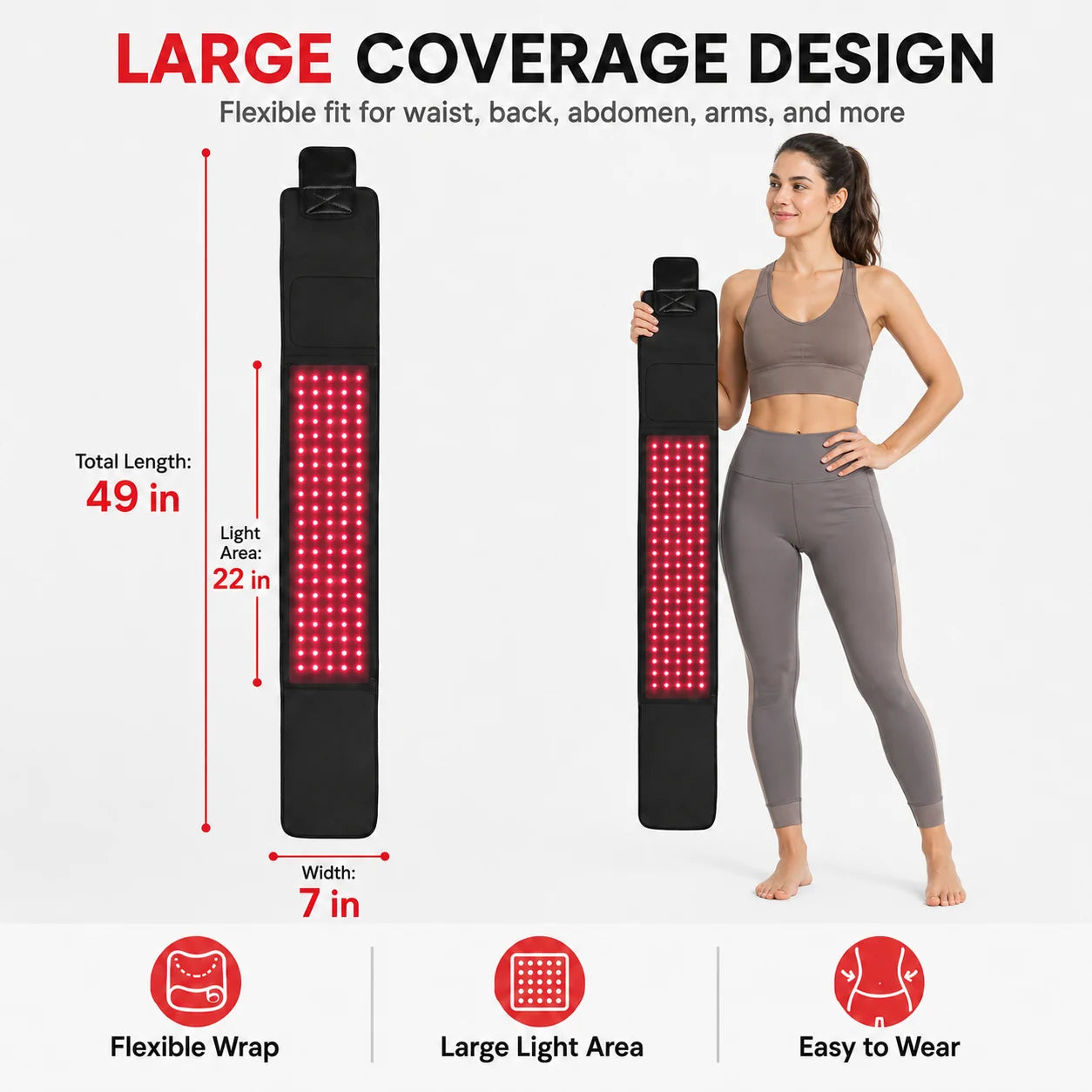 Infrared Light Therapy Belt 660nm 850nm for Body Comfort