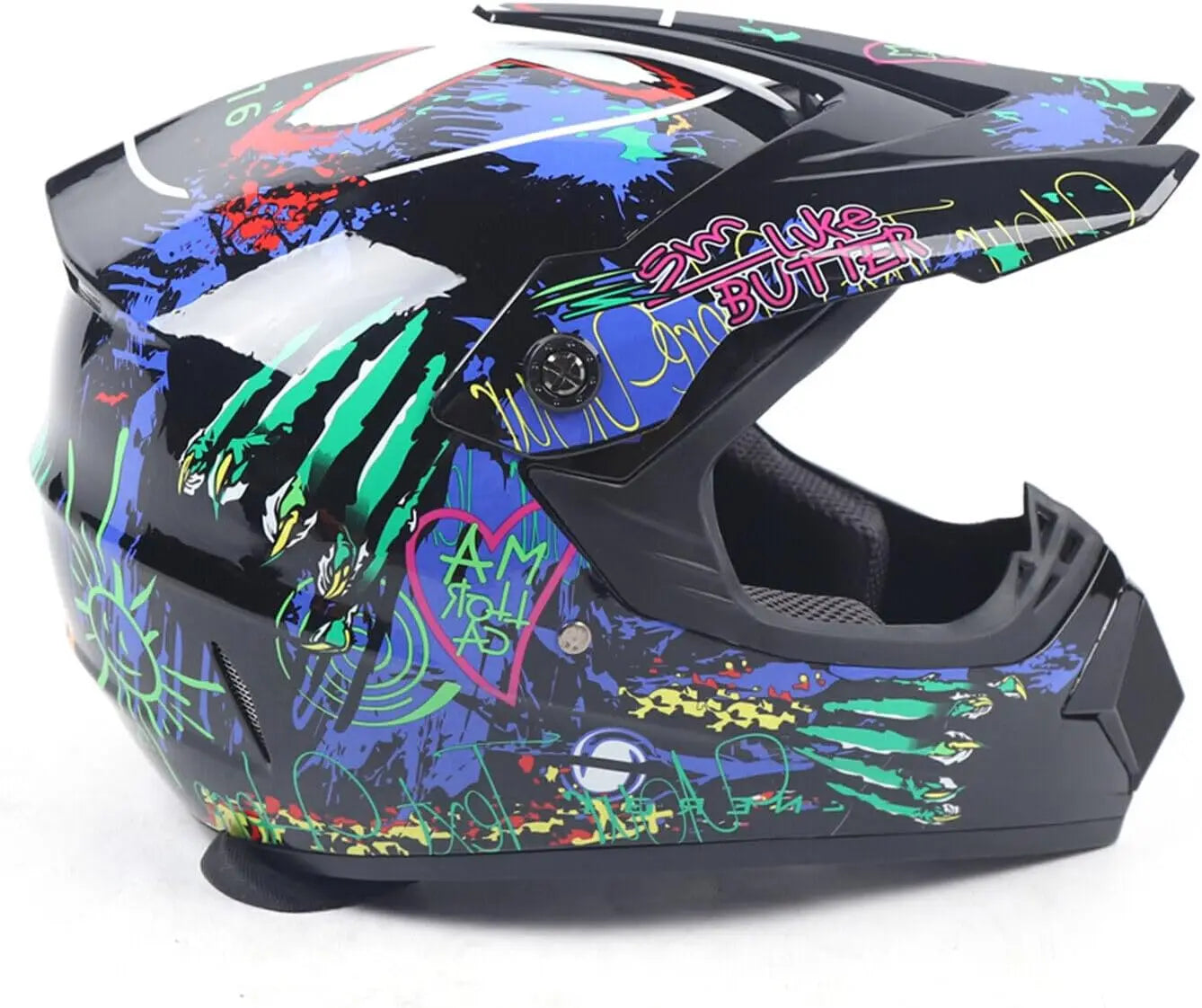 Motorcycle Full Face Helmet DOT Lightweight With Goggles