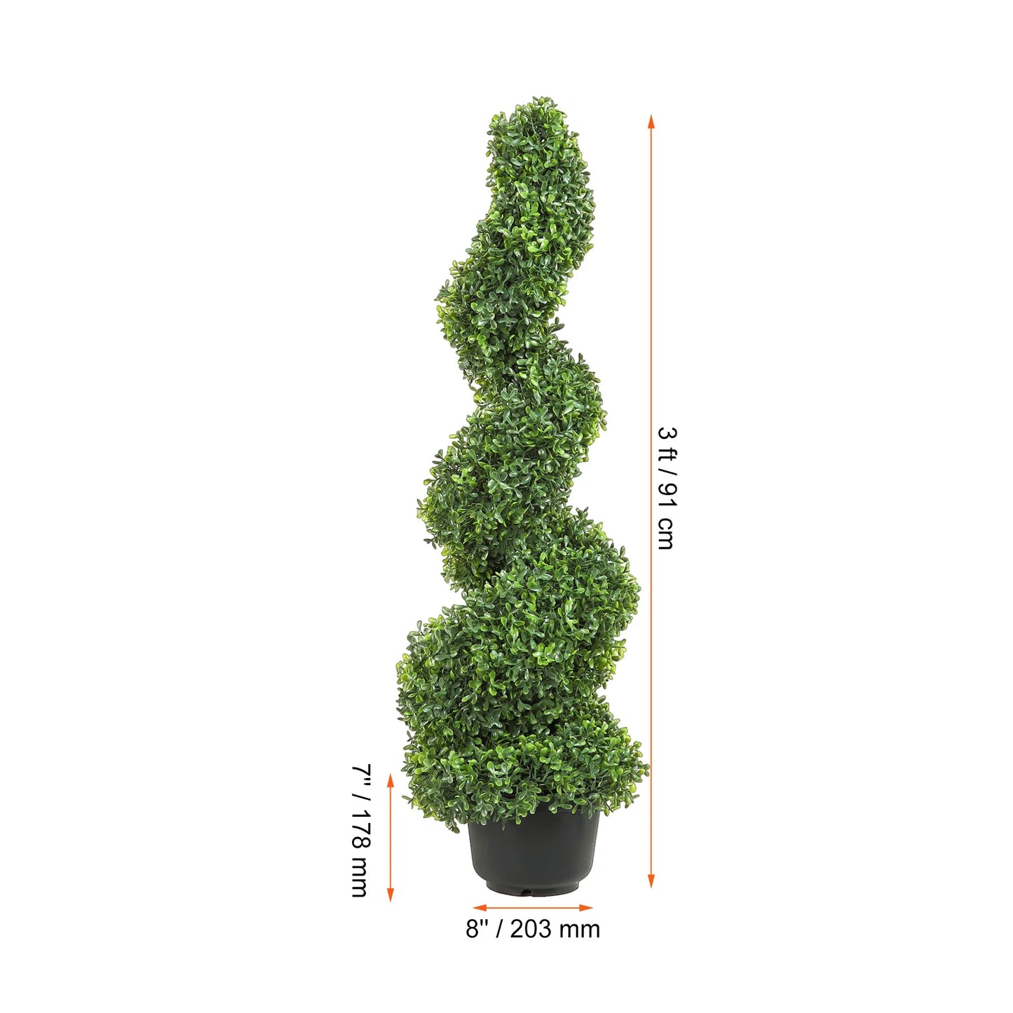 Artificial Boxwood Spiral Topiary Outdoor Garden Decor Plant
