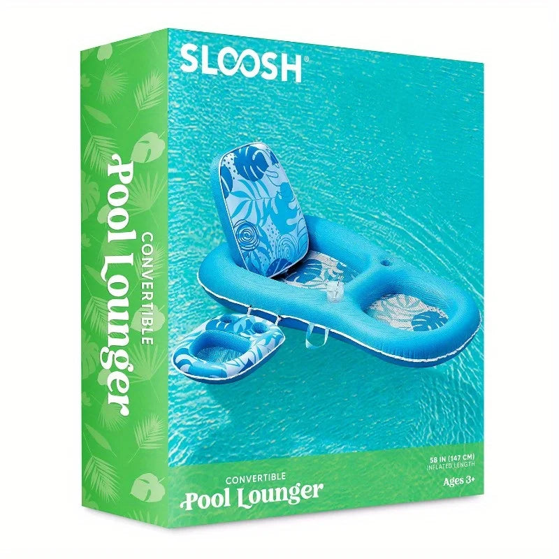 Joyfy Convertible Pool Lounger 2-In-1 With Cup Holders