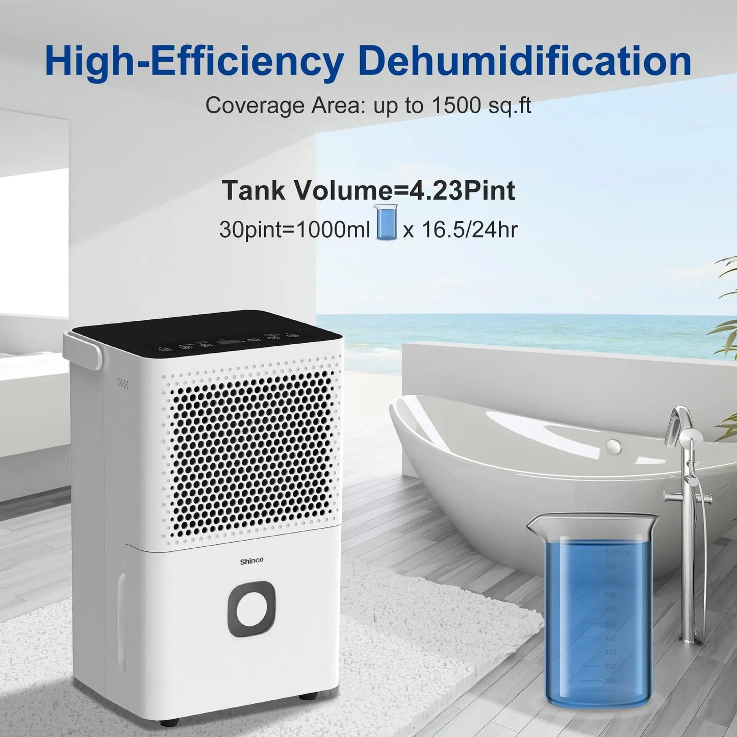 Shinco 30 Pint Dehumidifier For Home And Basements Drain Hose