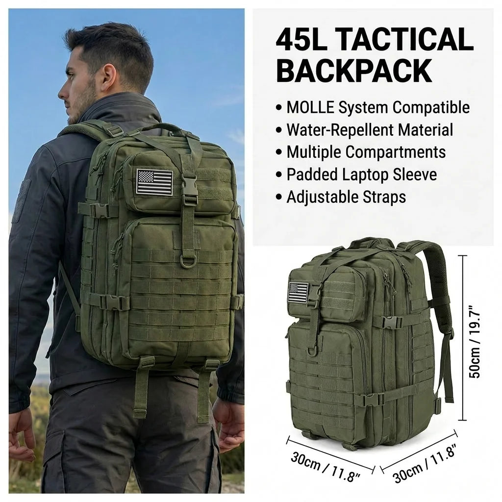ReFire Gear Tactical Backpack Molle Bug Out Bag For Survival