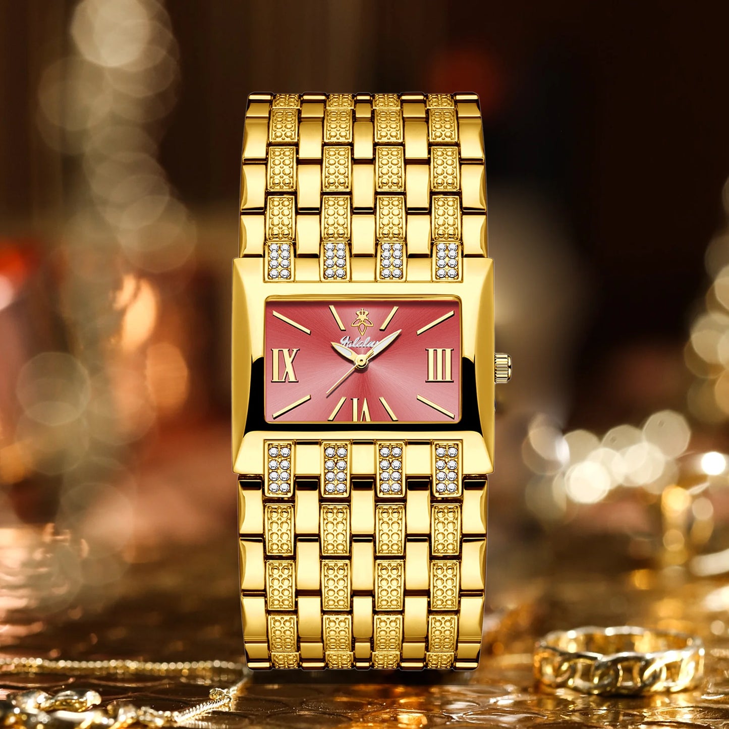 YaLaLuSi Plated Quartz Womens Watch Luxury Style Gift Box