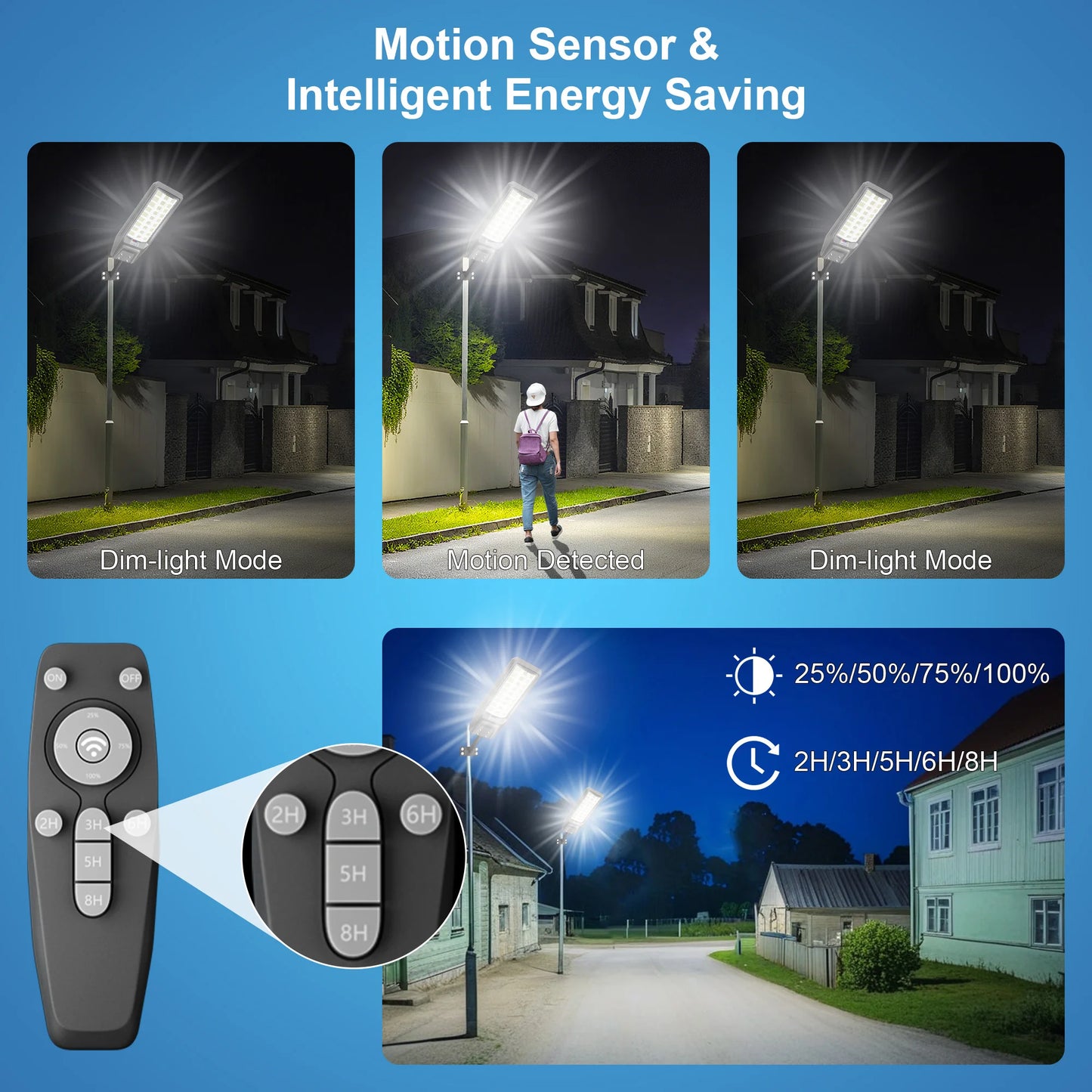 Outdoor Waterproof Solar Light With Motion Sensor And Remote Control