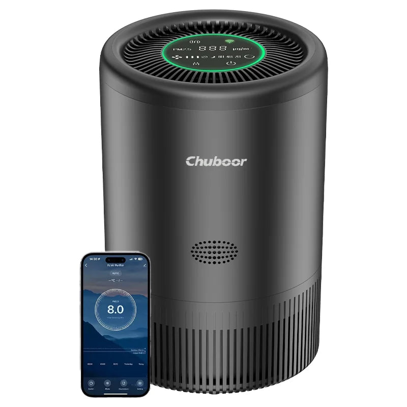 Chuboor Smart Air Purifier With Alexa PM25 HEPA For Bedroom