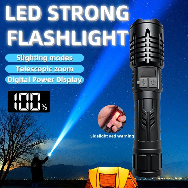 Skywolfeye Waterproof Tactical Flashlight 5 Modes Rechargeable Outdoor