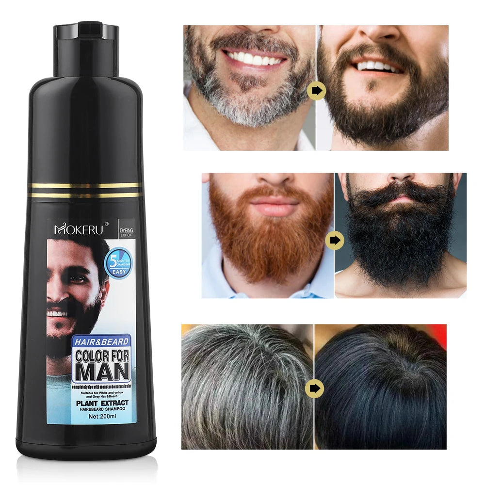 Ms.Dear Beard Dye Shampoo For Men Nourishing Repair And Coverage