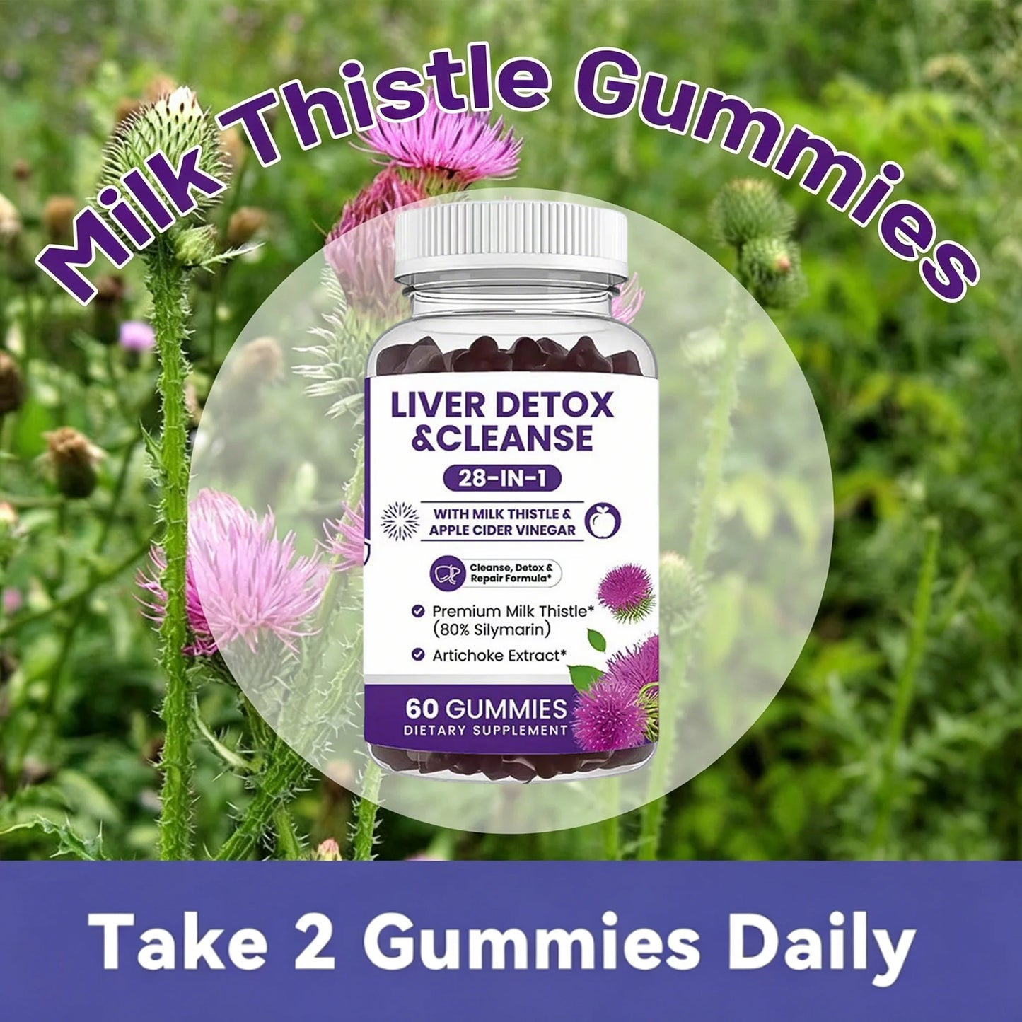 Liver Detox Gummies With Milk Thistle For Digestion And Immunity