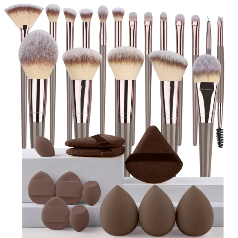Premium Makeup Brushes Set 3-20 Pcs Synthetic Kabuki Tools