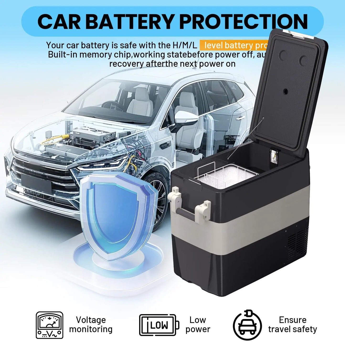 HiMISS 12V Car Refrigerator Portable Fridge Freezer