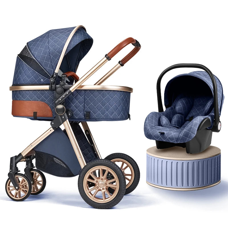 B.childhood Luxury Three In One Baby Stroller Pushchair Infant Carrier