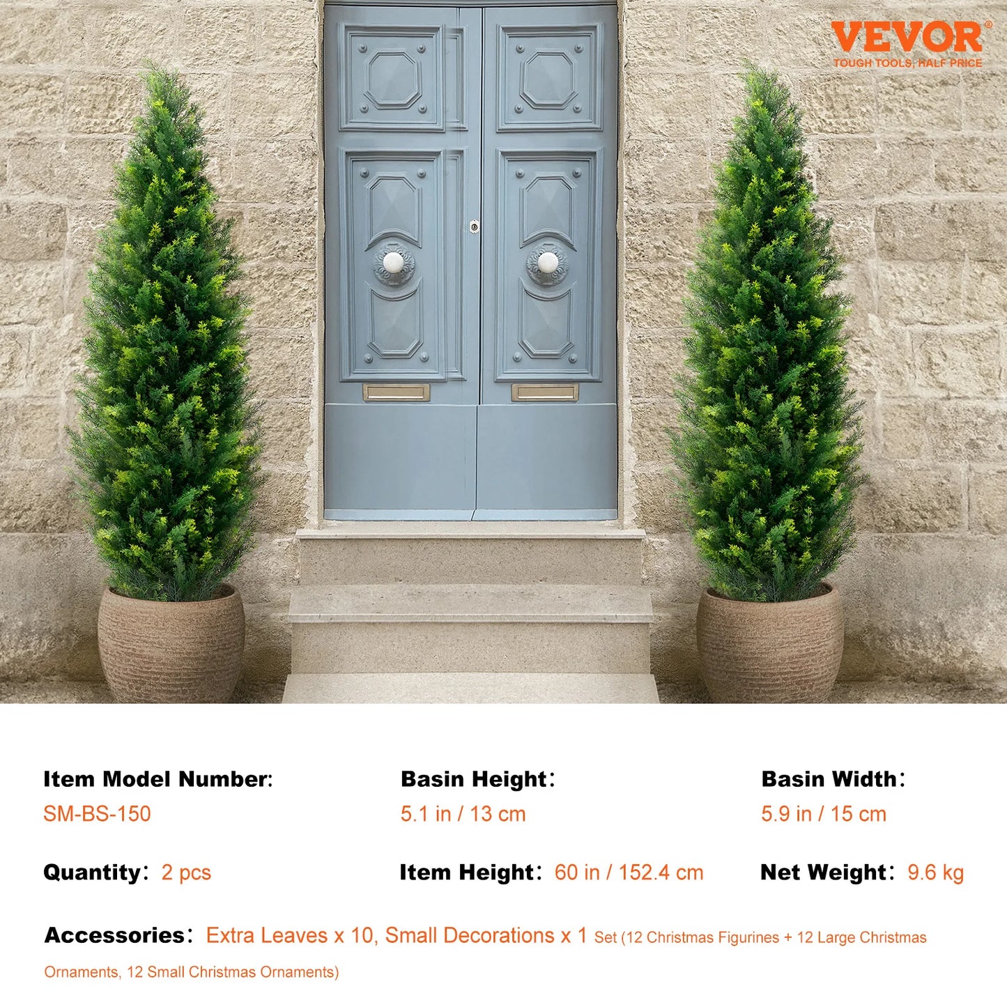 SucceBuy Artificial Cedar Topiary Evergreen Tree For Home Decor