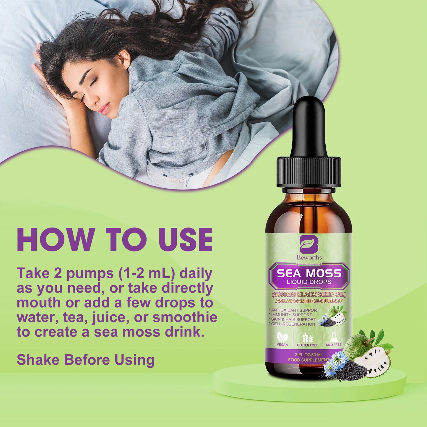 Beworths Sea Moss Extract Drops Immunity, Digestion And Kidney Health