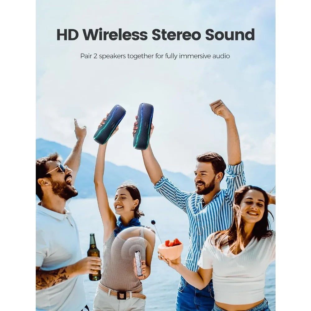 Bluetooth Waterproof Speaker With 25W Bass And 24H Playtime Outdoors