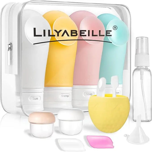 Travel Bottles Set 14 Pcs Leak Proof Kit With Suction Cup TSA Approved