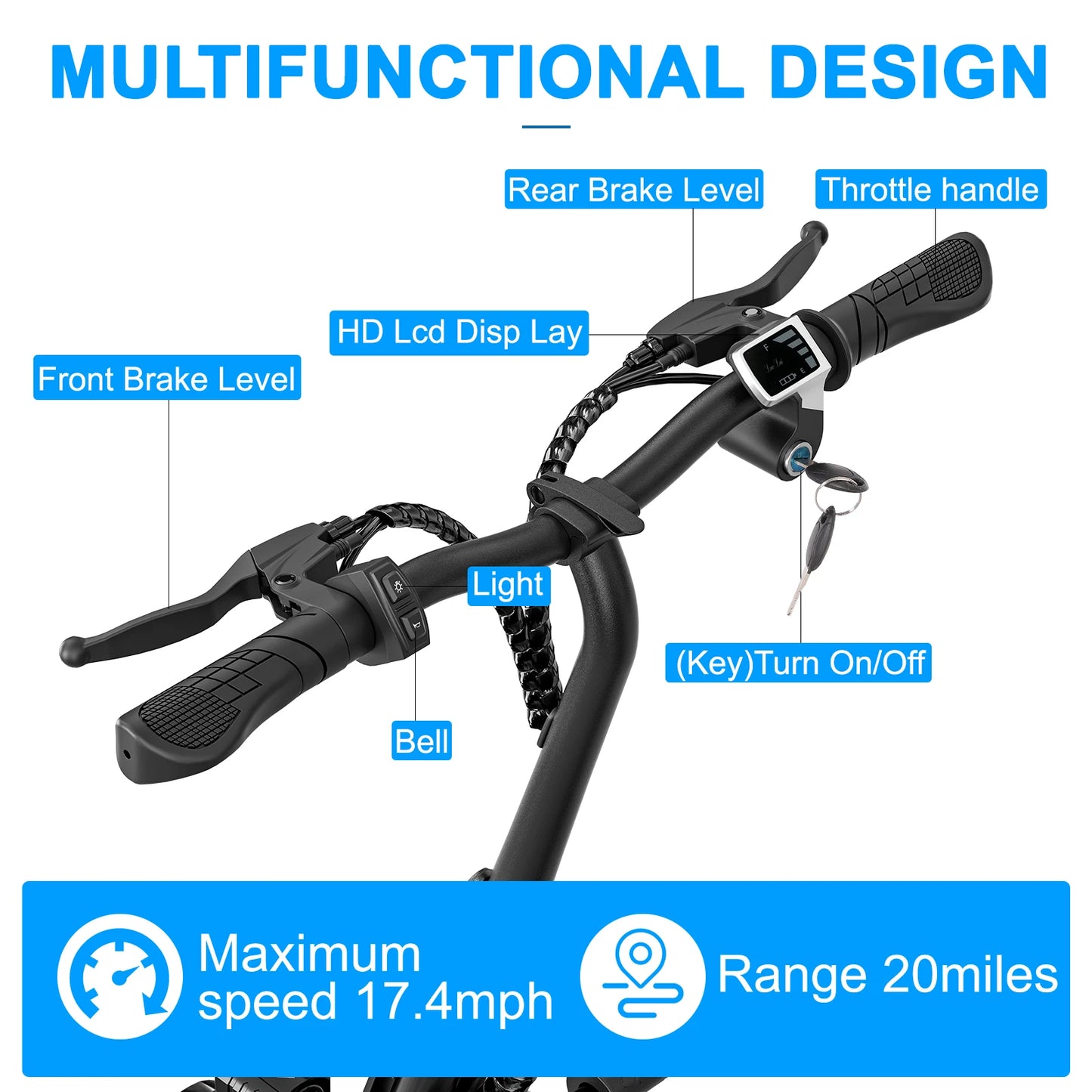 EILLEO SPACEWALK Electric Scooter With Seat 500W 36V 20-Mile Range