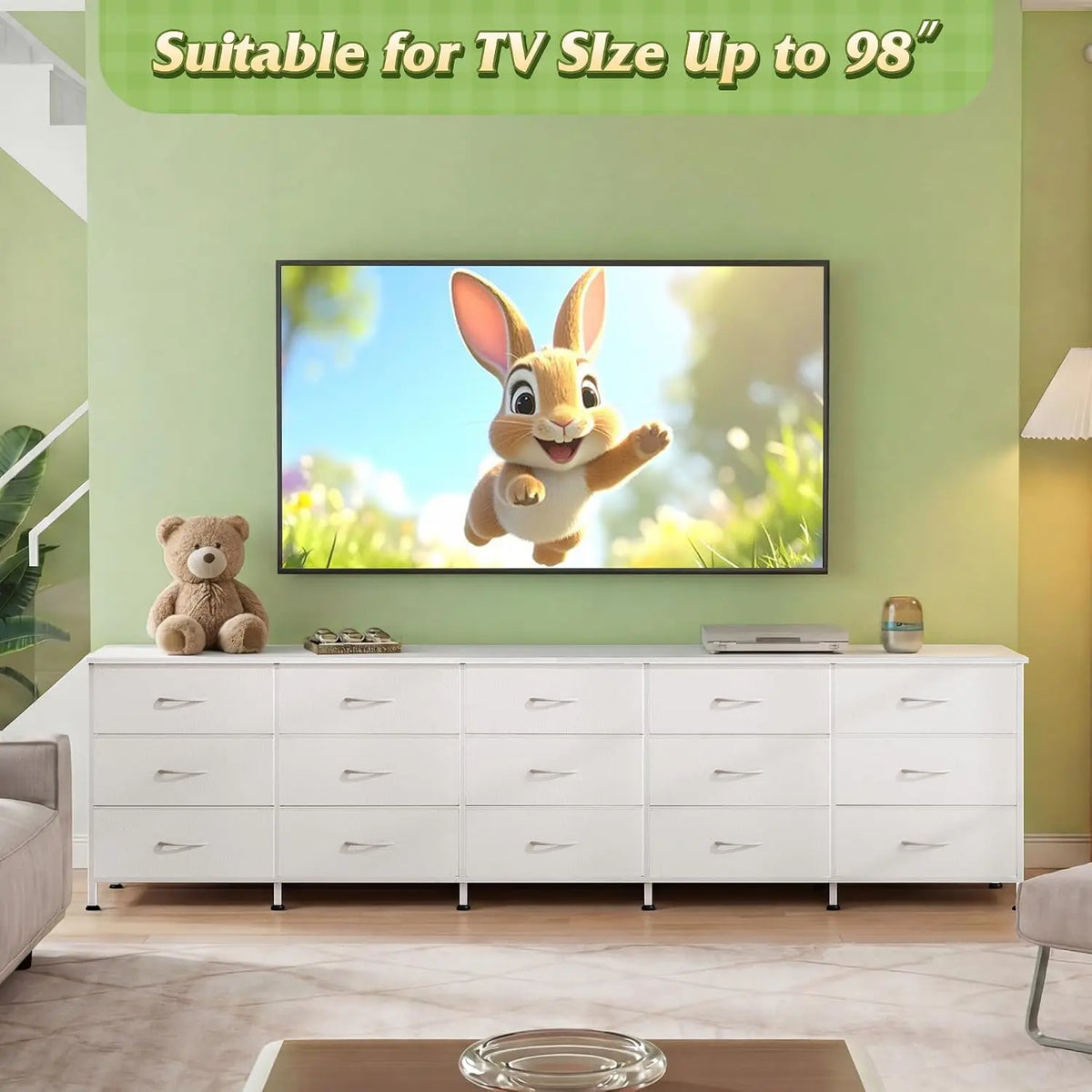 GALAXHERO Modern TV Stand Cabinet With Ample Drawer Storage