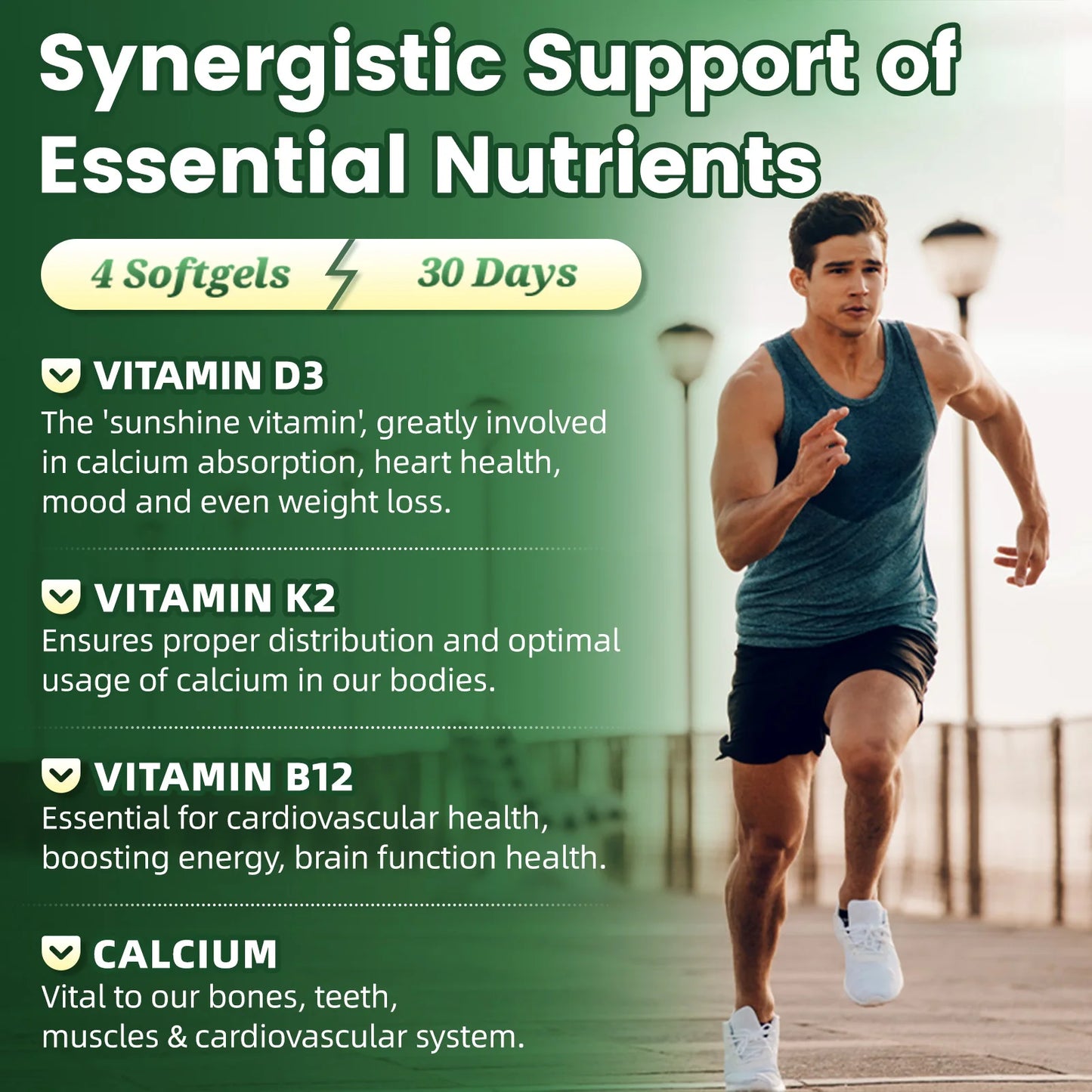 Beworths Vitamin D3K2 Calcium Capsules For Immune And Bone Health