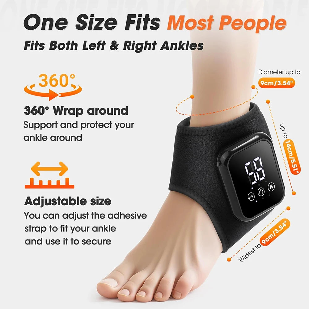 Heated Ankle Brace With Vibration USB Rechargeable Foot Massager