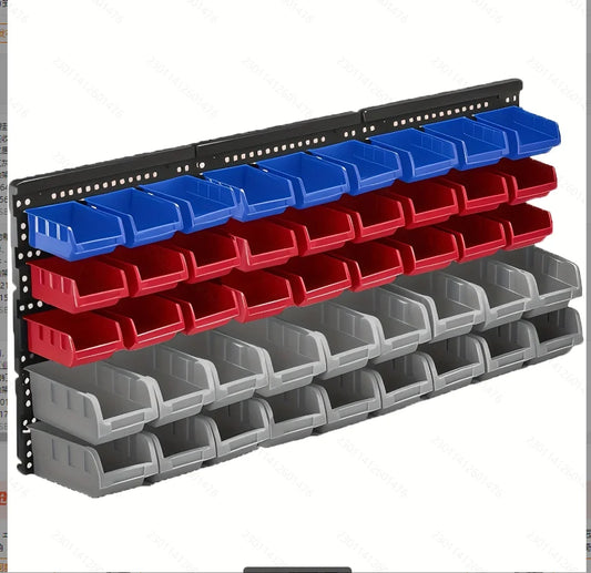 45 Bin Wall Mounted Storage Organizer for Garage and Workshop