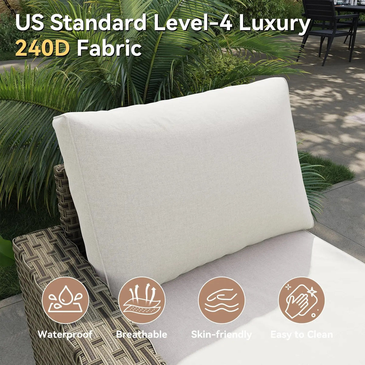 AOXUN Luxury Outdoor Rattan Sectional Sofa Set With Swivel Chairs