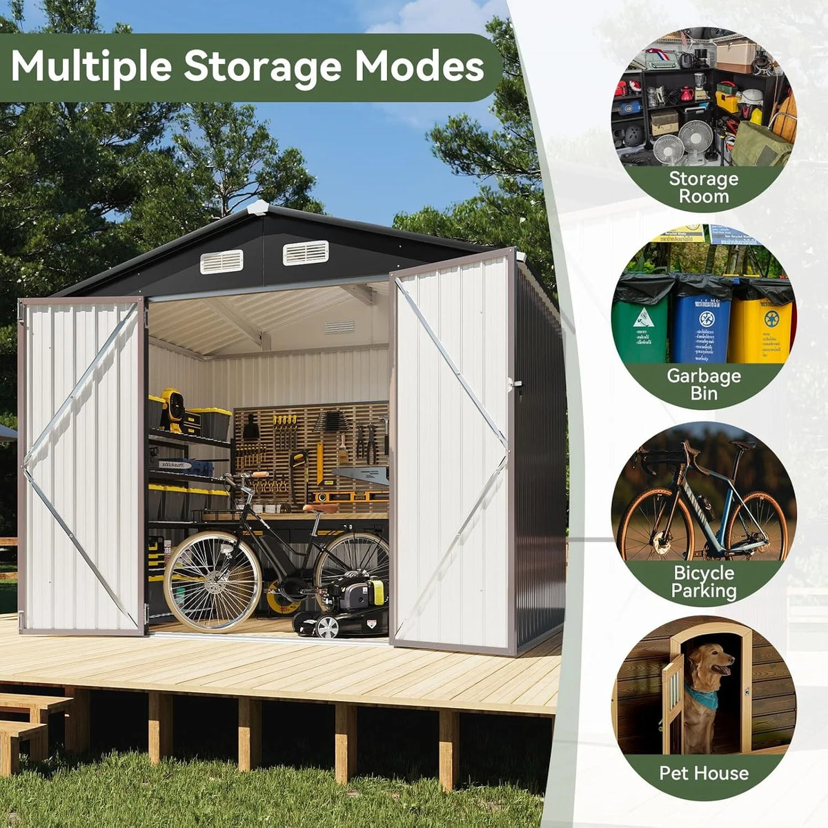 Nordivale Metal Outdoor Storage Shed With Lockable Door