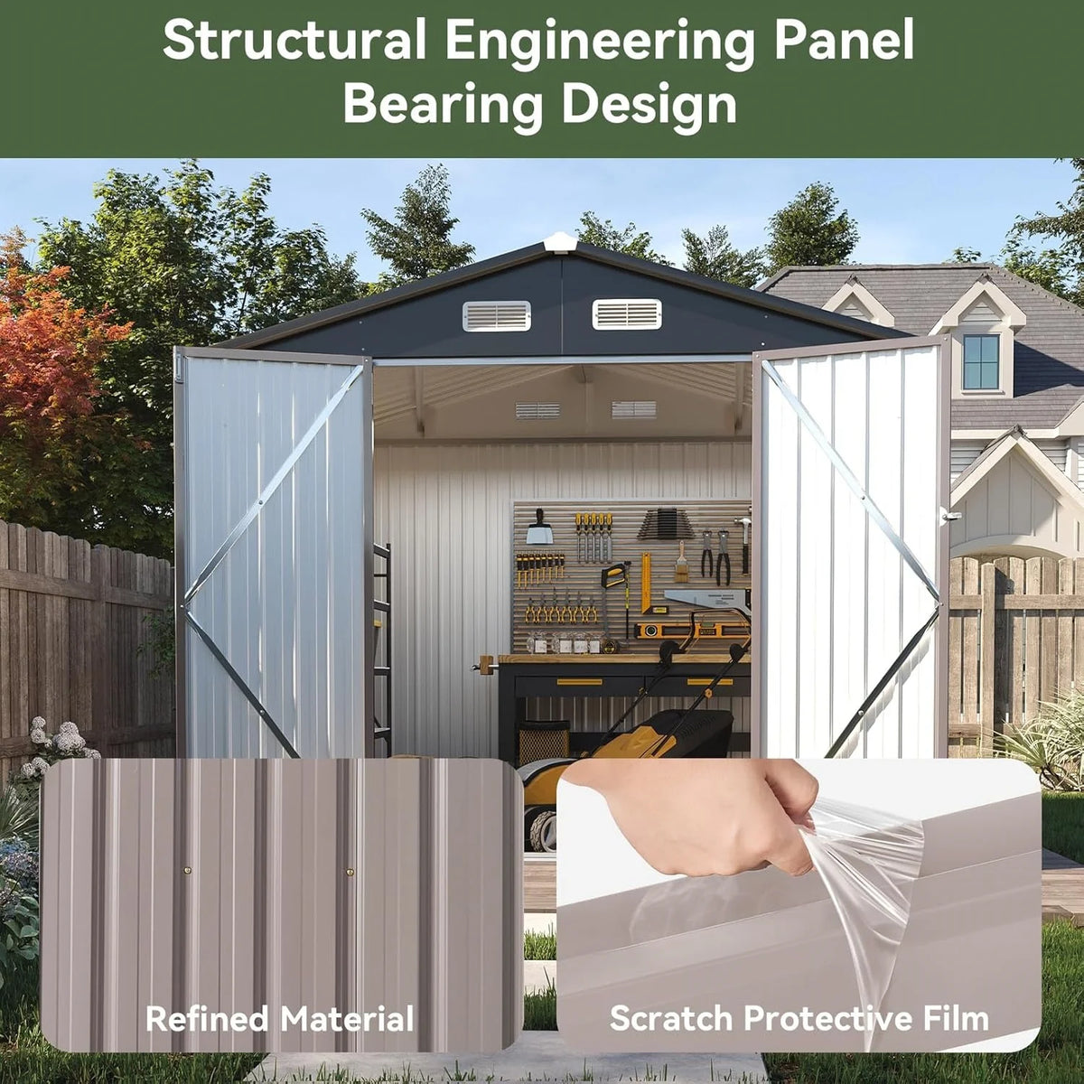 Nordivale Metal Outdoor Storage Shed With Lockable Door
