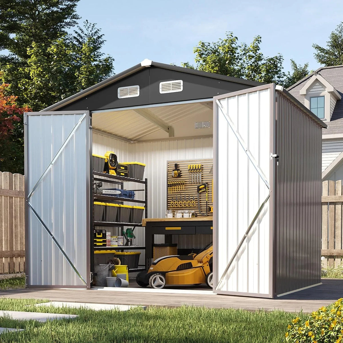 Nordivale Metal Outdoor Storage Shed With Lockable Door