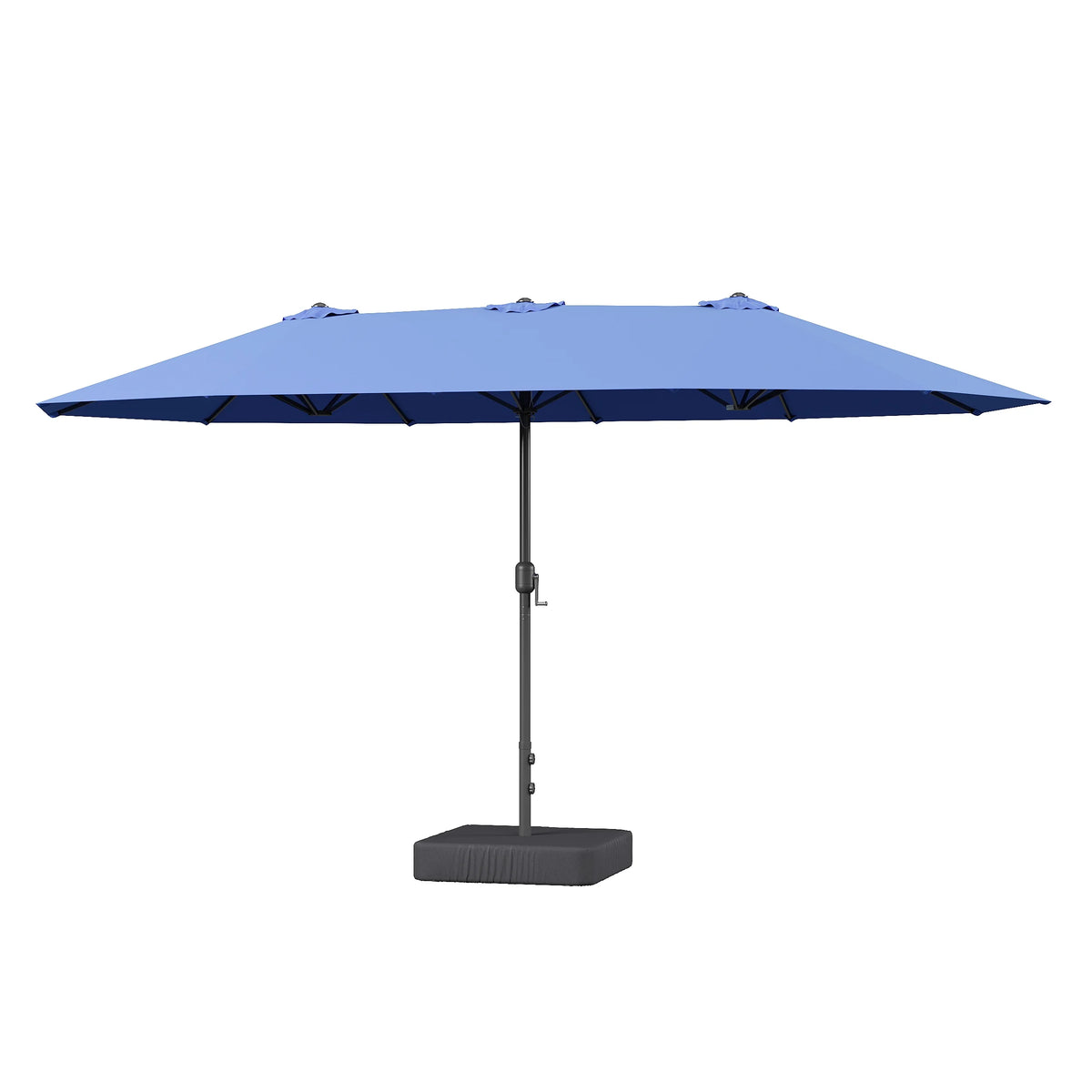 AOXUN Double Sided Patio Umbrella With Base And LED Lighting