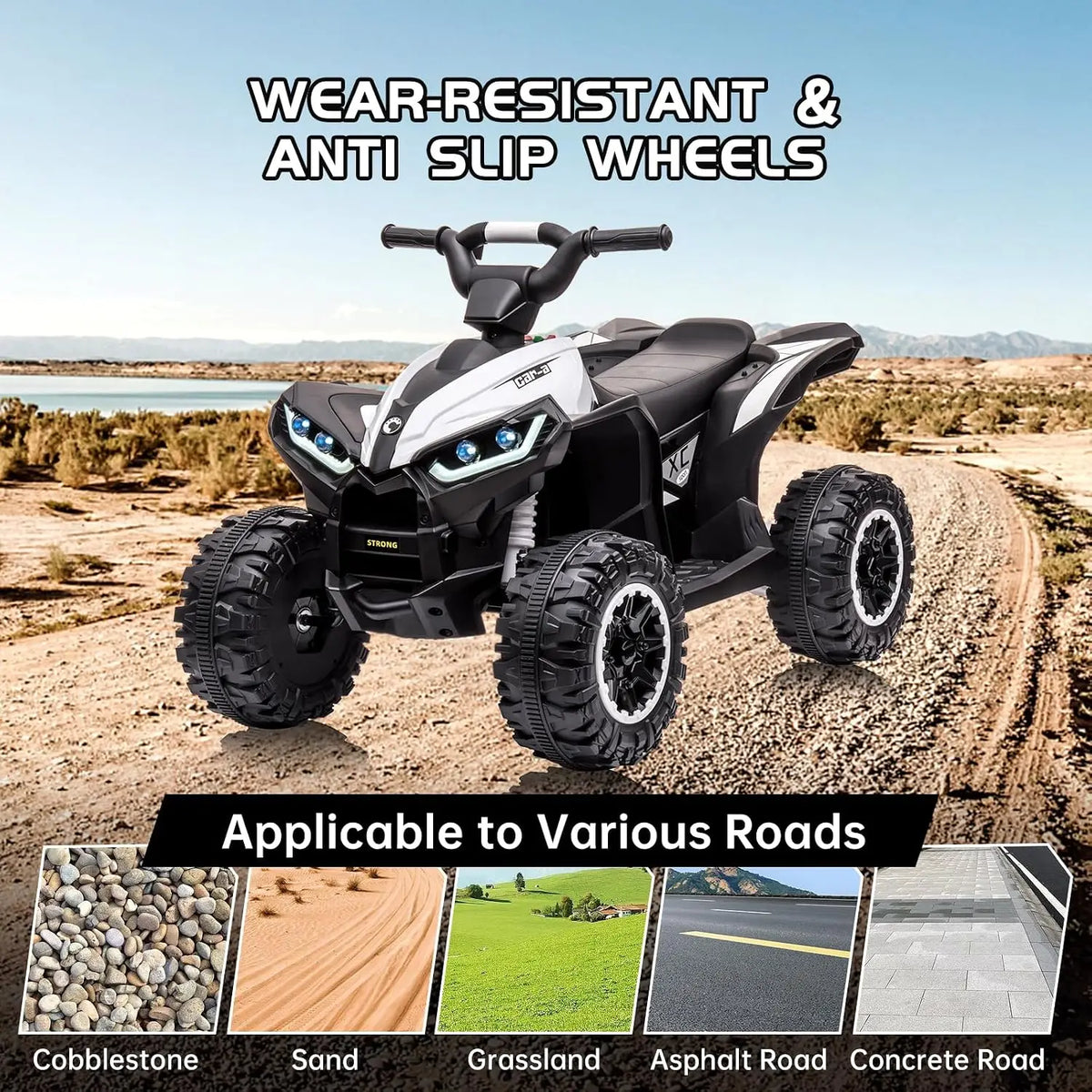 12V Kids ATV Ride‑On Toy, Dual 35W Motors, 7AH Battery & Charger, US Standard, Multi‑Color Optional Children Electric Quad Bike