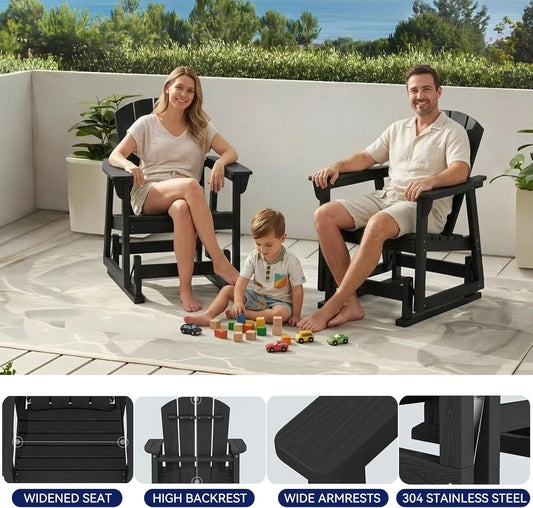 Aoxun HDPE Outdoor Rocking Chair With Cushioned Seat