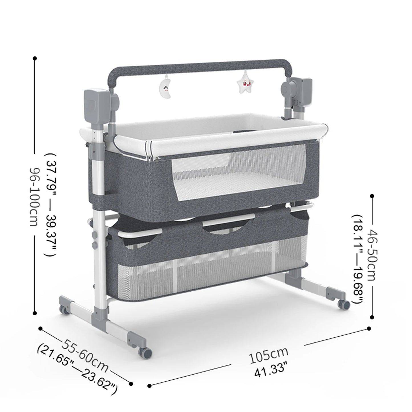 Baby Rocking Bassinet Portable Cradle Bedside Sleeper For Travel 0 To 12 Months