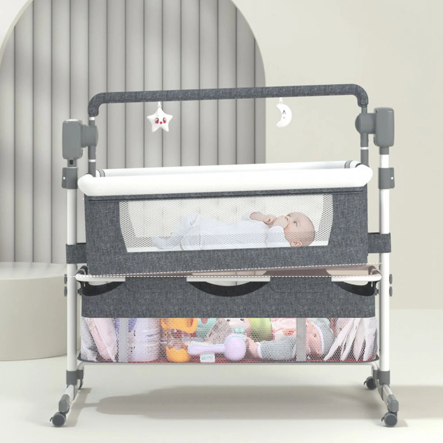 Baby Rocking Bassinet Portable Cradle Bedside Sleeper For Travel 0 To 12 Months