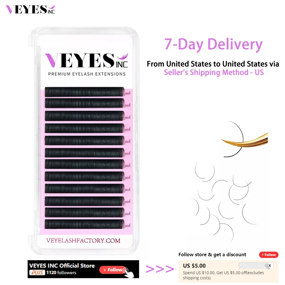 VEYES INC Premium Individual Eyelash Extensions Matte Lashes Classic