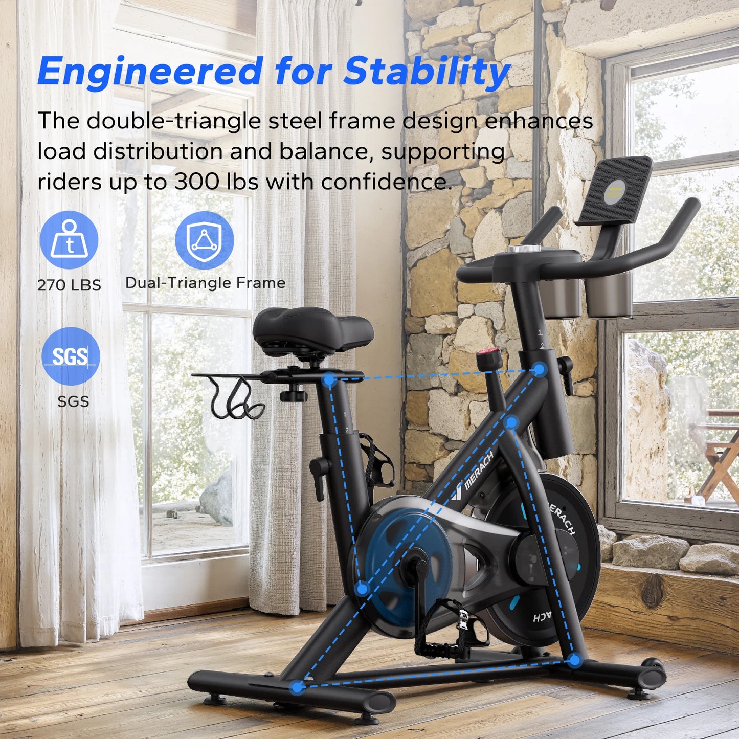 MERACH Magnetic Indoor Bike With Brake Pad And App Control