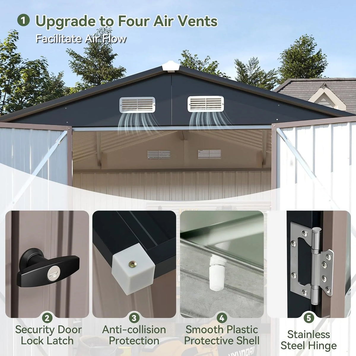 Nordivale Metal Outdoor Storage Shed With Lockable Door