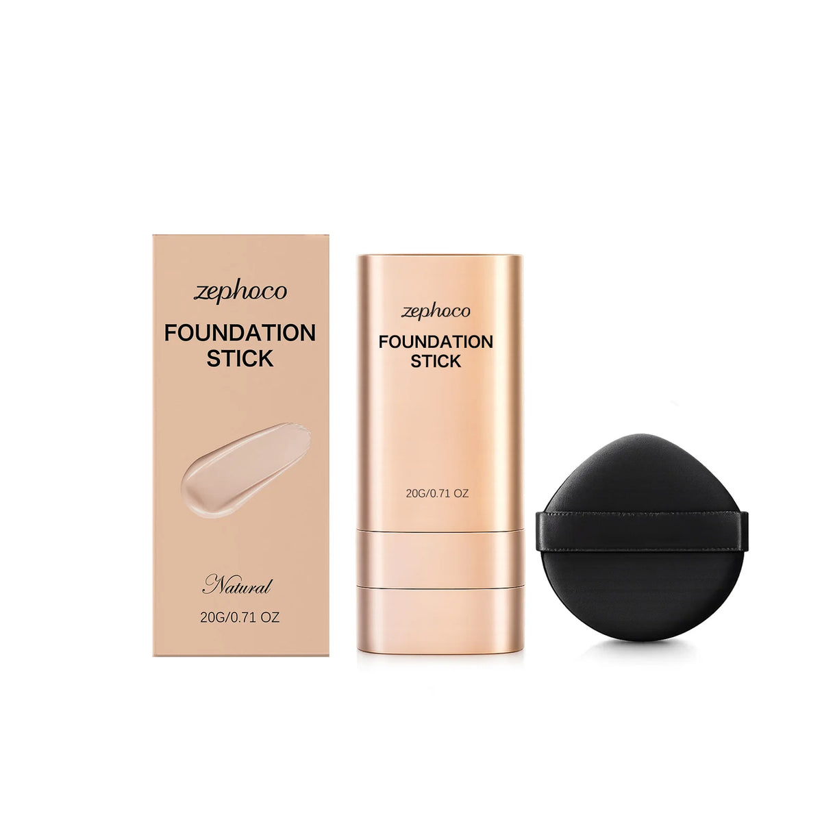 Zephoco Concealer Foundation Stick Full Coverage Silky Texture Lightweight Waterproof Brightening Moisturizing Base Even Skin Tone Makeup
