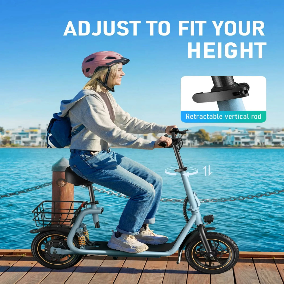 GYROSHOES Pet Friendly Electric Scooter With Seat And Dual Suspension